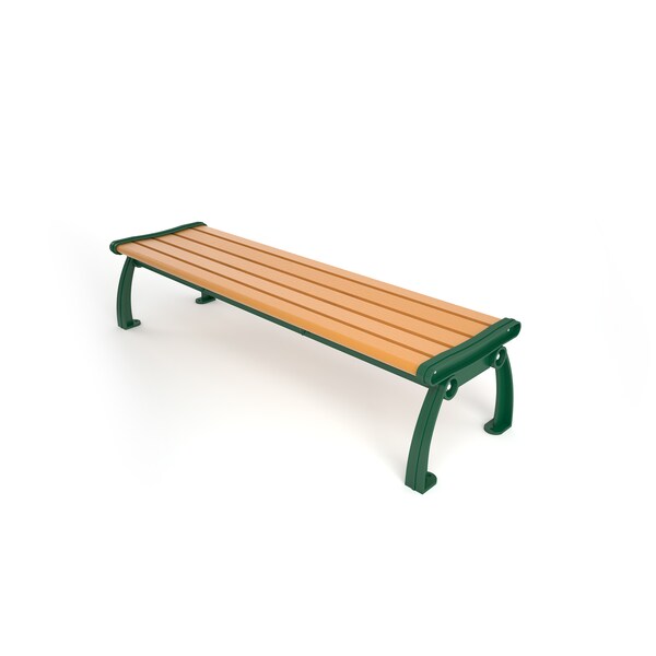 Cedar 5' Heritage Backless Bench with Green Frame